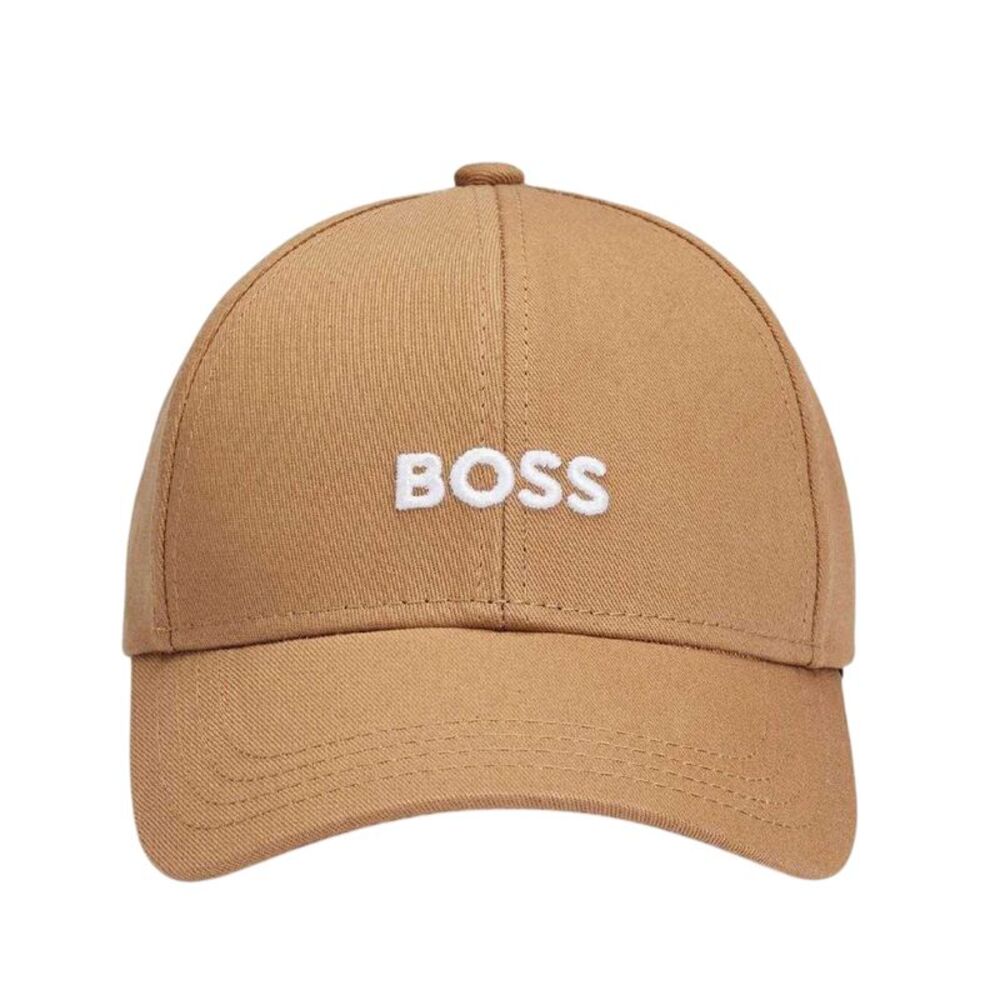 Boss Embroidered Logo Cotton Baseball Cap / Beige